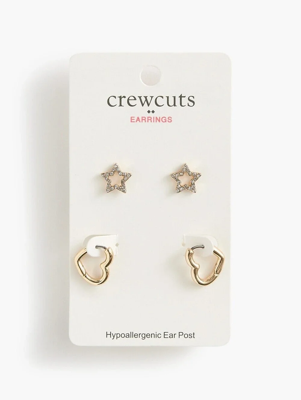 Girls' heart earrings two-pack